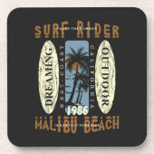 Surfrider Malibu Beach | Surfboard Untersetzer Set (Vorderseite)