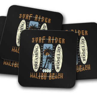 Surfrider Malibu Beach | Surfboard Untersetzer Set