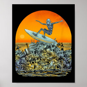 Surfroboter Junk Surfer - Von Emek Artman  Poster