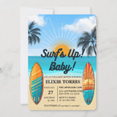 Surf's Up Baby - Babydusche Einladung (Vorderseite)