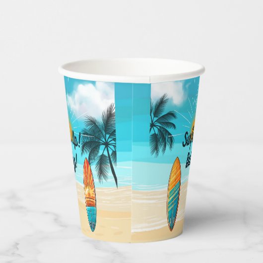 Surf's Up Baby - Babydusche Pappbecher (Rechts)