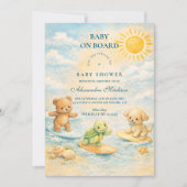 Surfs Up Baby Shower Einladung (Vorderseite)