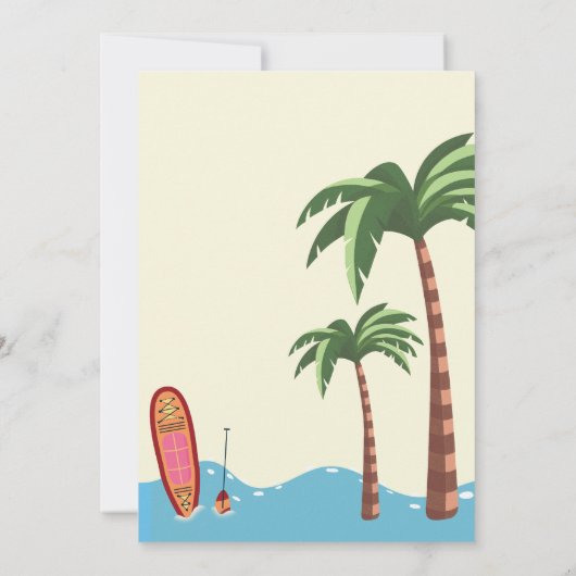 Surfs Up Beach 1. Geburtstag Einladung (Rückseite)