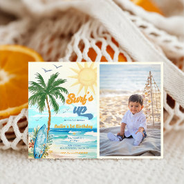 Surfs Up Beach 1. Geburtstag Foto Einladung