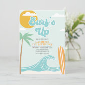 Surfs Up Beach Einladung zum Geburtstag (Stehend Vorderseite)