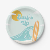 Surf's Up Beach Geburtstag Pappteller (Vorderseite)