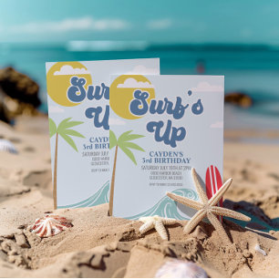 Surfs Up Beach-Geburtstagseinladung Einladung