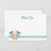 Surf's Up Beach Retro Danke Karte (Vorne/Hinten)