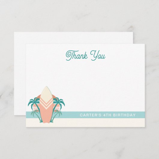 Surf's Up Beach Retro Danke Karte (Vorne/Hinten)