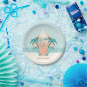 Surf's Up Beach Retro Party Paper Plate Pappteller (Party)