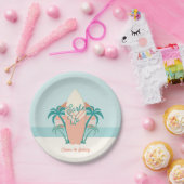 Surf's Up Beach Retro Party Paper Plate Pappteller (Party)