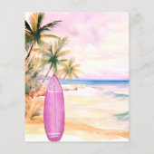 Surf's up beach surfboard Mädchen Geburtstagseinla (Rückseite)