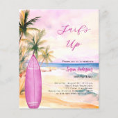 Surf's up beach surfboard Mädchen Geburtstagseinla (Vorderseite)