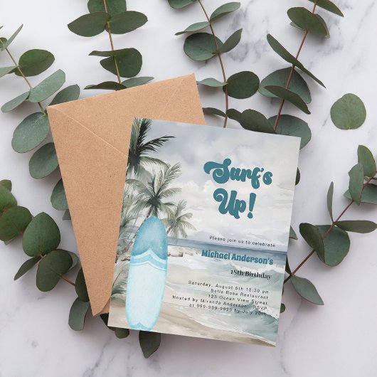 Surf's up Beach Surfboard Retro Geburtstagsparty