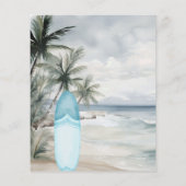 Surf's up Beach Surfboard Retro Geburtstagsparty (Rückseite)