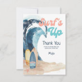 Surf's Up | Beach Surfboards Kids Birthday Dankeskarte (Vorderseite)