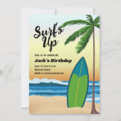 Surf's Up Beach zum Geburtstag einladen Einladung (Vorderseite)