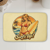 Surf's Up Bikini Pin-Up | Retro-Surf-Shop Grafik Badematte