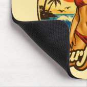 Surf's Up Bikini Pin-Up | Retro Surf Shop Graphic Mousepad (Ecke)