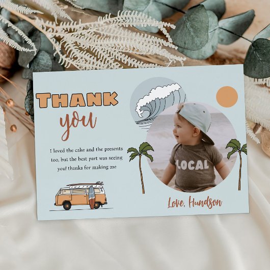 Surf's Up Birthday Foto Danke Karte