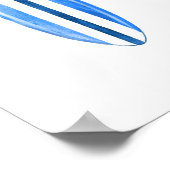 Surfs Up Blaue Wasserfarbe-Surfboards Poster (Ecke)