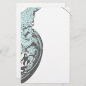 Surf's Up Blue Stationary Briefpapier (Vorne/Hinten)