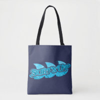 Surf's Up blue surfers tote bag