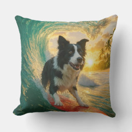 Surfs up Border Collie Kissen