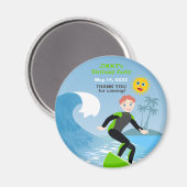 Surf's up boy Birthday Party Magnet (Vorderseite/Rückseite)