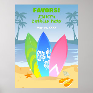 Surf's up boy Birthday Party Poster