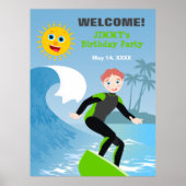 Surf's up boy Birthday Party Poster (Vorne)