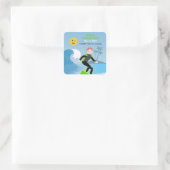 Surf's up boy Birthday Party Quadratischer Aufkleber (Tasche)