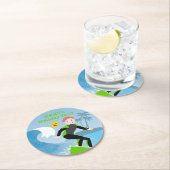 Surf's up boy Birthday Party Runder Pappuntersetzer (Vor Ort)