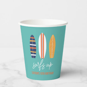 Surfs Up BOY Surfbrett Strand Geburtstagsfeier Pappbecher
