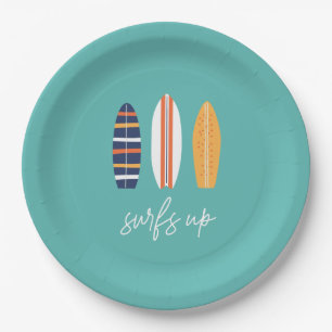 Surfs Up BOY Surfbrett Strand Geburtstagsfeier Pappteller