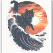 Surf's Up Cat Aufkleber (Vorderseite)