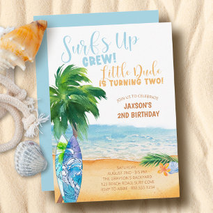 Surfs Up Crew Little Dude wird Zwei 2. Geburtstag Einladung