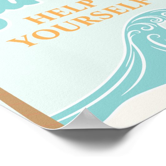 Surf's Up DRINK-Schild Beach Birthday Food Poster (Ecke)