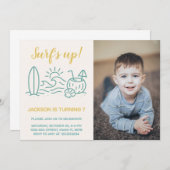 Surf's Up Editable Birthday Einladung (Vorne/Hinten)