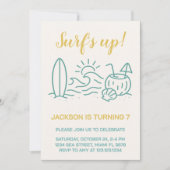 Surf's Up Editable Birthday Einladung (Vorderseite)