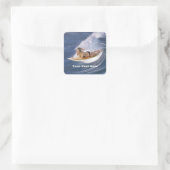 Surf's Up! Fang die Welle! Quadratischer Aufkleber (Tasche)