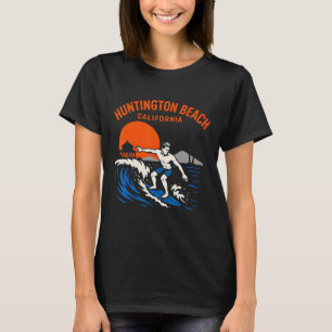 Surfs Up Huntington Beach California Retro Herren T-Shirt