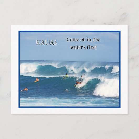"SURF'S UP/ KAUAI POSTCARD POSTKARTE (Vorderseite)