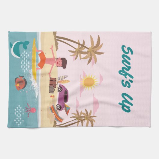 Surf's Up Kitchtuch Geschirrtuch (Horizontal)