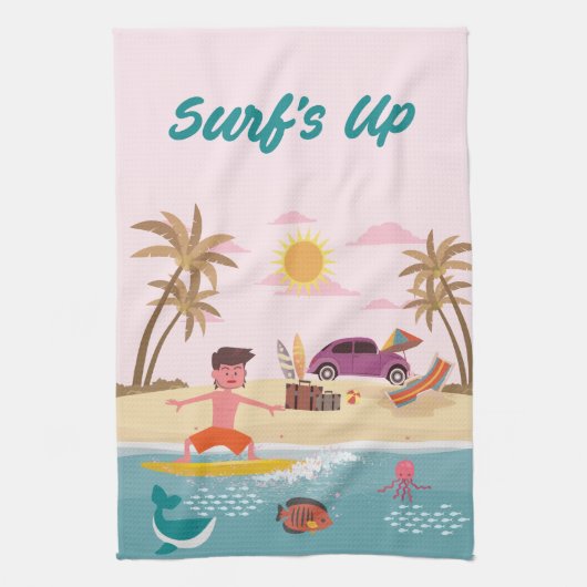 Surf's Up Kitchtuch Geschirrtuch (Vertikal)