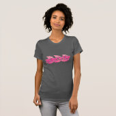 Surf's Up Ladys hellrosa Wellen auf braunem Abschl T-Shirt (Vorne ganz)