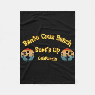 Surf's Up Lustige Strand Vintage Surfen Totenkopf Fleecedecke