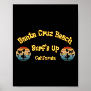 Surf's Up Lustige Strand Vintage Surfen Totenkopf  Poster