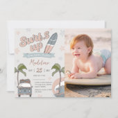 Surf's Up Ocean Birthday Foto Einladungskarte Einladung (Vorderseite)