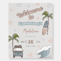 Surf's Up Ocean Geburtstag Begrüßungszeichen